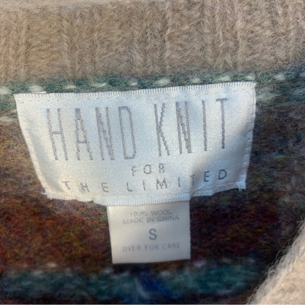 Vintage Handknit The Limited Wool Check Pullover Sweater - Picture 5 of 10